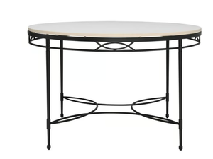 AMALFI - Round resin and stainless steel dining table - Table by JANUS et Cie