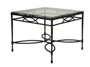AMALFI - Square Glass and Stainless Steel cocktail table - Side table by JANUS et Cie