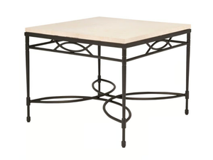 AMALFI - Square resin and stainless steel cocktail table - Side table by JANUS et Cie