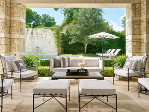 AMALFI - Stainless steel easy chair with armrests - Armchair by JANUS et Cie