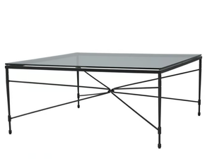 AMALFI STAR - Square Glass and Stainless Steel cocktail table - Side table by JANUS et Cie