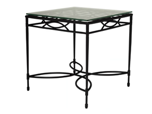 AMALFI WOVEN - Square Glass and Stainless Steel side table - Side table by JANUS et Cie
