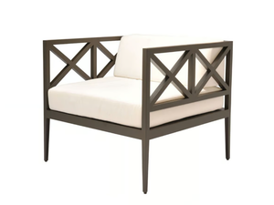 AZIMUTH CROSS - Powder coated aluminium armchair with armrests - Armchair by JANUS et Cie