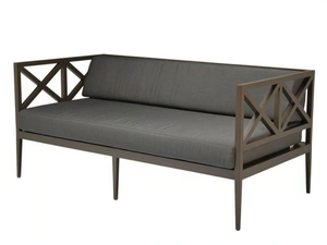 AZIMUTH CROSS - Powder coated aluminium bench with back - Bench by JANUS et Cie