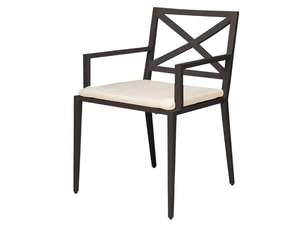 AZIMUTH CROSS - Powder coated aluminium chair with armrests - Chair by JANUS et Cie