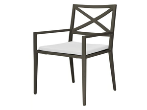 AZIMUTH CROSS - Powder coated aluminium easy chair with armrests - Armchair by JANUS et Cie