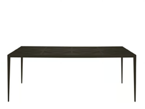 AZIMUTH CROSS - Rectangular glass and aluminium dining table - Table by JANUS et Cie