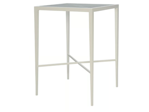AZIMUTH CROSS - Square glass and aluminium high table - Table by JANUS et Cie