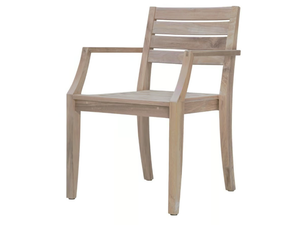 RELAIS - Stackable teak chair with armrests - Chair by JANUS et Cie