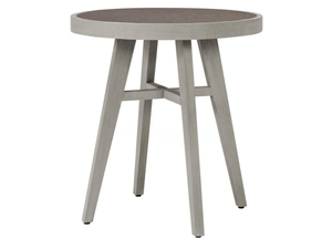 ROCK GARDEN - Teak round garden side table with ceramic insert - Side table by JANUS et Cie