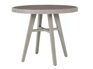 ROCK GARDEN - Teak round garden table with ceramic insert - Table by JANUS et Cie