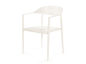 KUDOS - Stackable powder coated aluminium chair with armrests - Chair by Jardinico