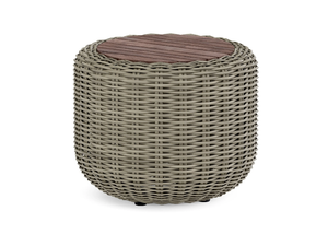 TUGU - Round low wicker garden side table - Side table by Jardinico