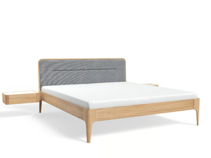 AIRA 180x200L - Wooden double bed with integrated nightstands - Bed frame by JAVORINA