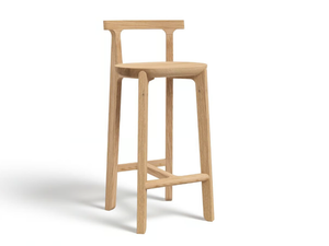 JURO 65 - Solid wood stool with back - Stool by JAVORINA