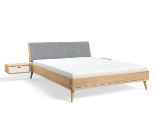 TERRA 160x200L - Wooden double bed with integrated nightstands - Bed frame by JAVORINA
