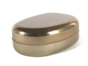 BELMER - Low oval coffee table in patinated gold lacquered wood - Coffee table by JCP UNIVERSE