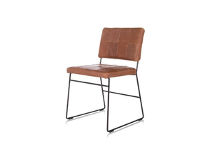 MILA - Sled base upholstered leather chair - Chair by Jess
