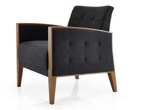 CASSIS - Tufted fabric easy chair with armrests - Armchair by JMS