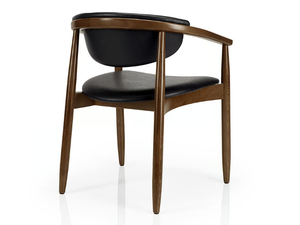 JOANNA - Leather restaurant chair with armrests - Chair by JMS