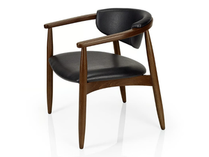 JOANNA - Leather restaurant chair with armrests - Chair by JMS