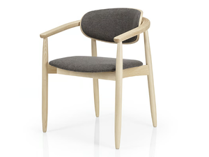 JOANNA - Wooden restaurant chair with armrests - Chair by JMS