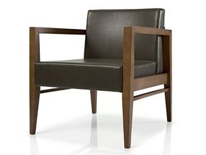 SERENA - Leather easy chair with armrests - Armchair by JMS