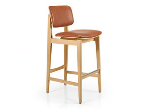 SHANNA M1060WUUST - Leather barstool with footrest - Stool by JMS