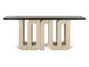 AKATA - Console table with oak base and marble top - Console by JOSÉ LEITE DE CASTRO