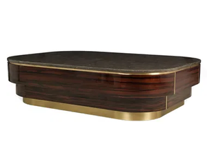 ALAN - Low rectangular ebony and granite coffee table - Coffee table by JOSÉ LEITE DE CASTRO