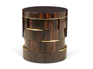 BABEL - Round ebony high side table - Coffee table by JOSÉ LEITE DE CASTRO