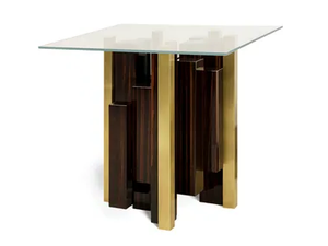 CHICAGO - Square ebony and glass table - Table by JOSÉ LEITE DE CASTRO