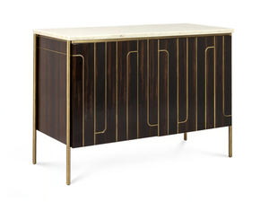 CUVRA - Ebony sideboard with Estremoz marble top - Cabinet by JOSÉ LEITE DE CASTRO