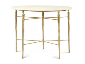 ELIS - Round brass and marble high side table - Coffee table by JOSÉ LEITE DE CASTRO