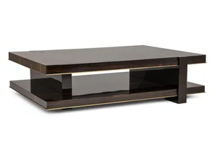GUMA - Rectangular ebony coffee table with brass details - Coffee table by JOSÉ LEITE DE CASTRO