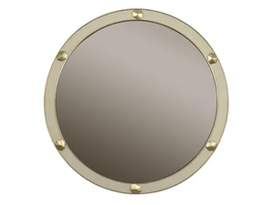 KRYPTON - Round wall mirror with leather-covered frame - Accessories by JOSÉ LEITE DE CASTRO
