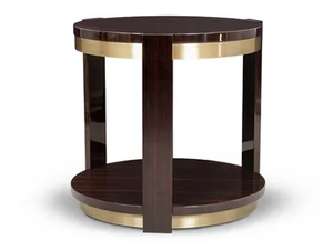 PARKER - Round ebony high side table - Coffee table by JOSÉ LEITE DE CASTRO