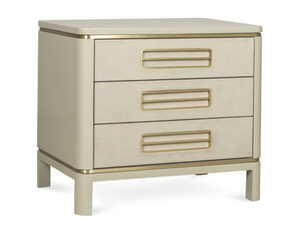 PAXTON - Lacquered Alcantara® and wood bedside table with drawers - Side table by JOSÉ LEITE DE CASTRO