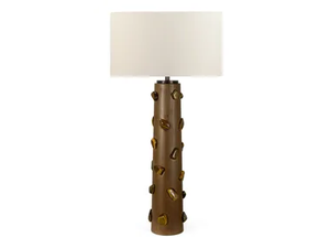 TIGER EYES - Linden table lamp with fabric shade - Table lamp by JOSÉ LEITE DE CASTRO