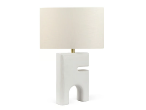 TIP - Plaster table lamp with fabric shade - Table lamp by JOSÉ LEITE DE CASTRO