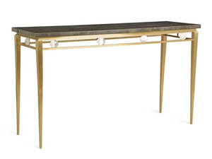 WINTOUR - Rectangular brass and marble console table - Console by JOSÉ LEITE DE CASTRO