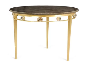 WINTOUR - Round brass and marble high side table - Coffee table by JOSÉ LEITE DE CASTRO