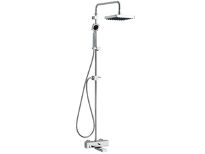 MARK - Wall-mounted chromed brass shower panel with hand shower with overhead shower - Shower panel by JUSTIME
