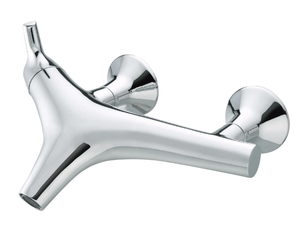 NATURE - Wall-mounted single handle chromed brass bathtub mixer - Tap by JUSTIME