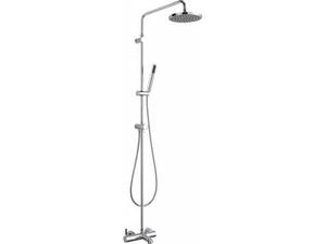 PAN I - Wall-mounted chromed brass shower system with hand shower - Shower by JUSTIME