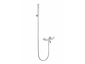 YES - Wall-mounted chromed brass bathtub mixer with hand shower - Tap by JUSTIME