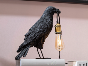 ANIMAL CROW - Handmade LED polyresin table lamp - Table lamp by KARE Design