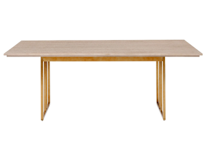 CESARO - Rectangular stainless steel and wood veneer table - Table by KARE Design