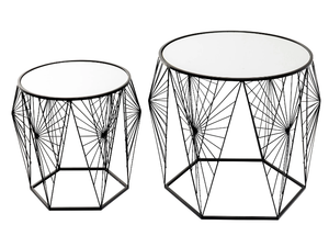 COBWEB - Low glass and steel coffee table - Coffee table by KARE Design