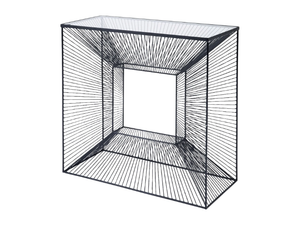 DIMENSION CONSOLE - Rectangular glass and steel side table - Coffee table by KARE Design